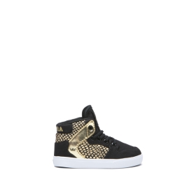 Supra TODDLER VAIDER Høye Sneakers Barn Svart/Gull/Hvite | NO-61423